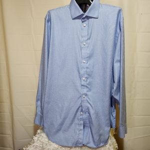 Taylor & Hunt Blue striped  Easy Iron Tailored Fit Men's Shirt 18 (45)